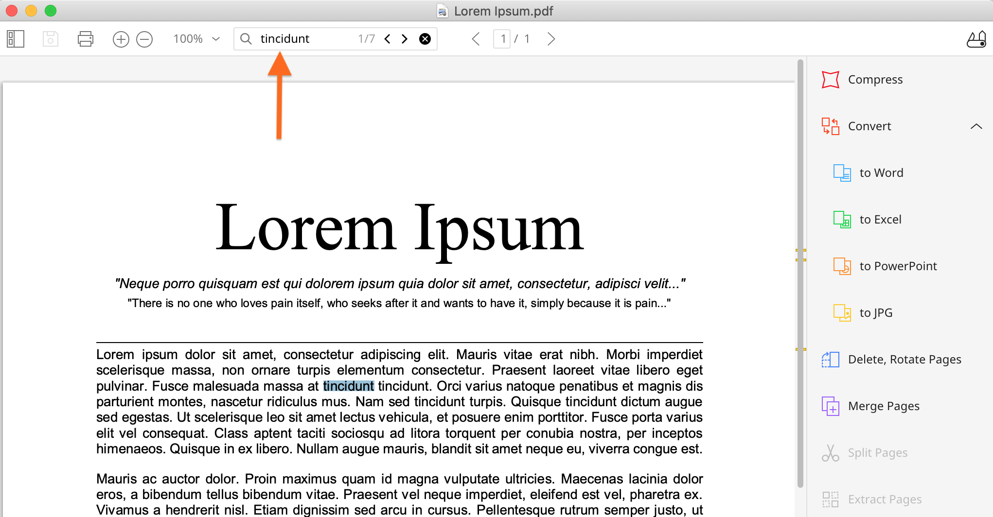 search for words in mac